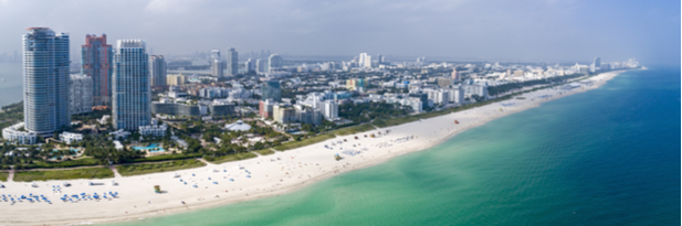 Photograph of Miami beach and the shoreline