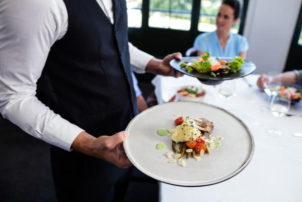 worker serving food