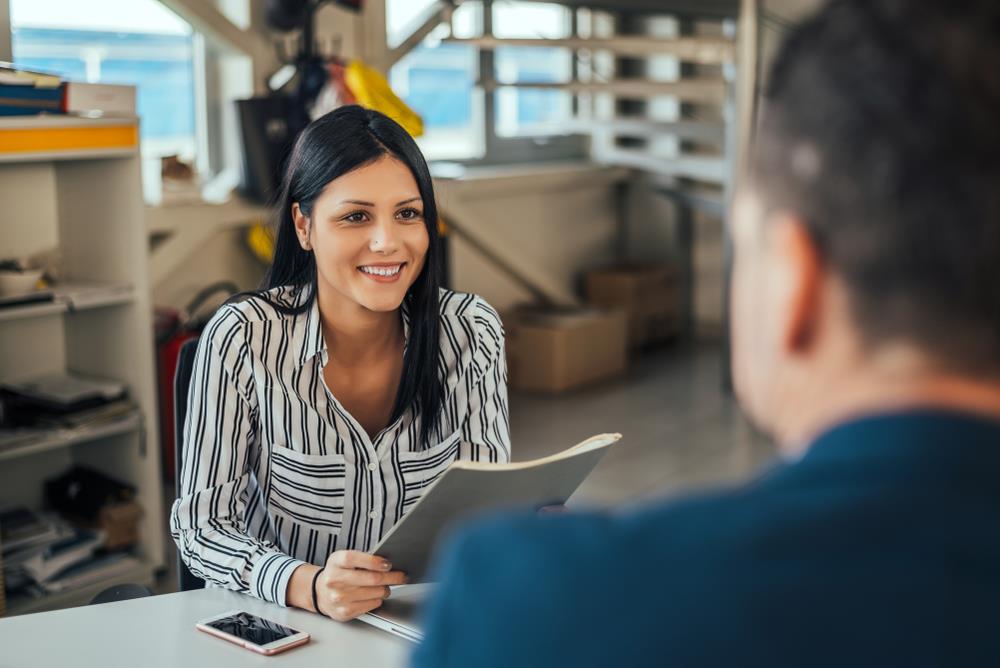 Recruiter interviewing prospective candidate