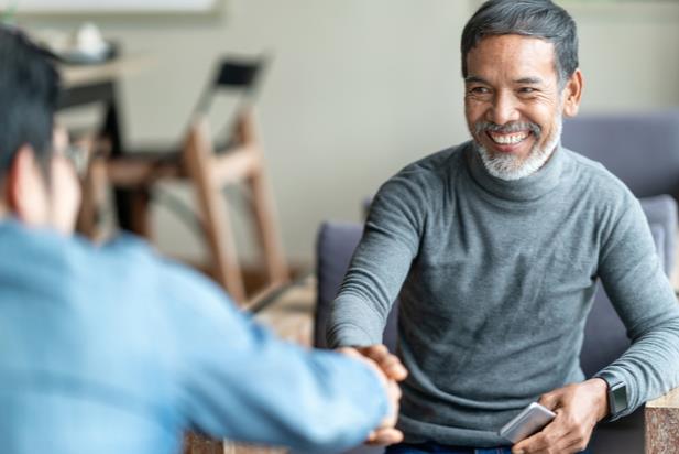 job candidate shaking hands