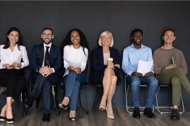 job candidates lined up waiting