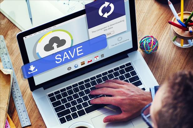 Job seeker saving resume to computer