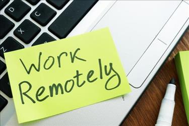 post-it note that says work remotely