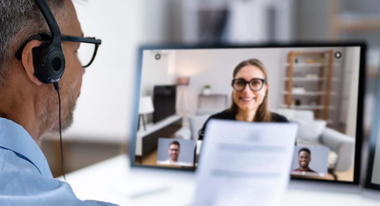 job seeker being interviewed virtually