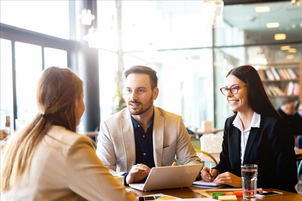 group of professionals at an HR interview