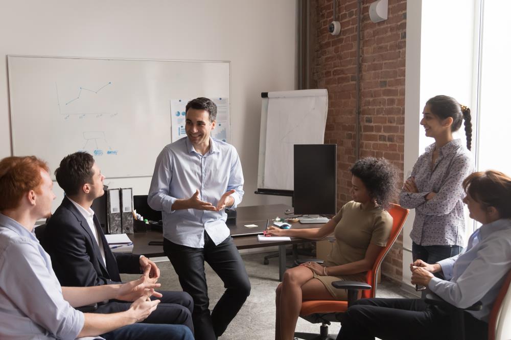 team members meeting together as part of a team building activity