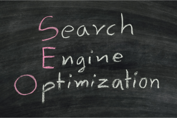 SEO on chalkboard