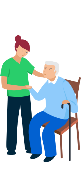 Social worker with elderly client