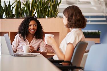 two women meeting over coffee