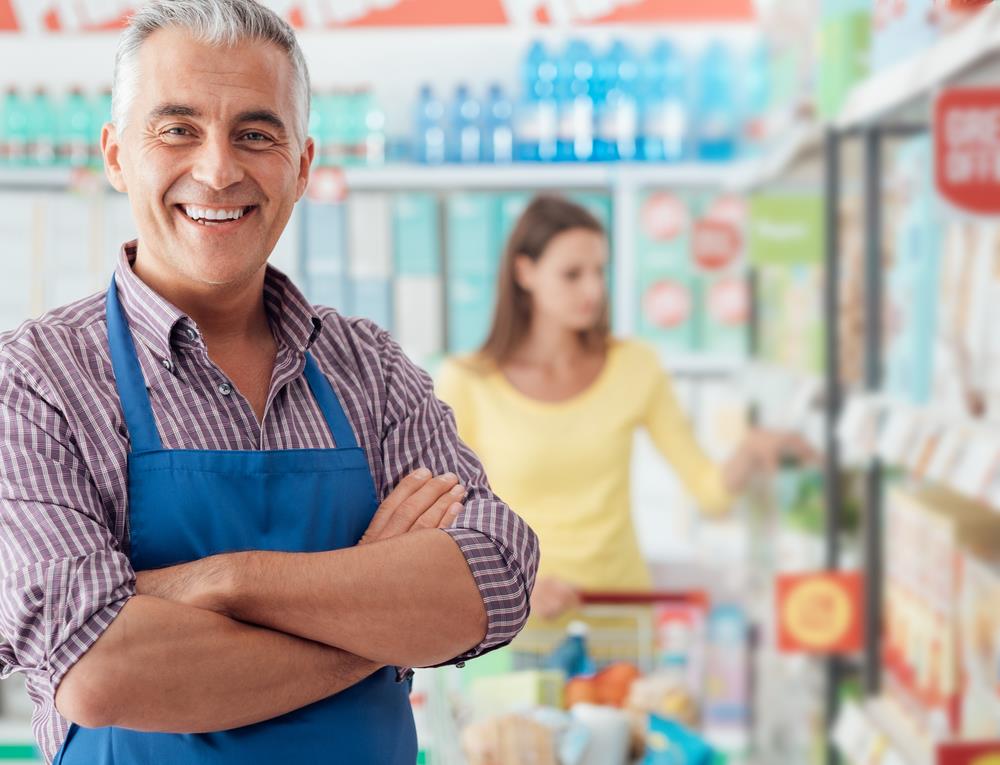 retail professional at work in a grocery store