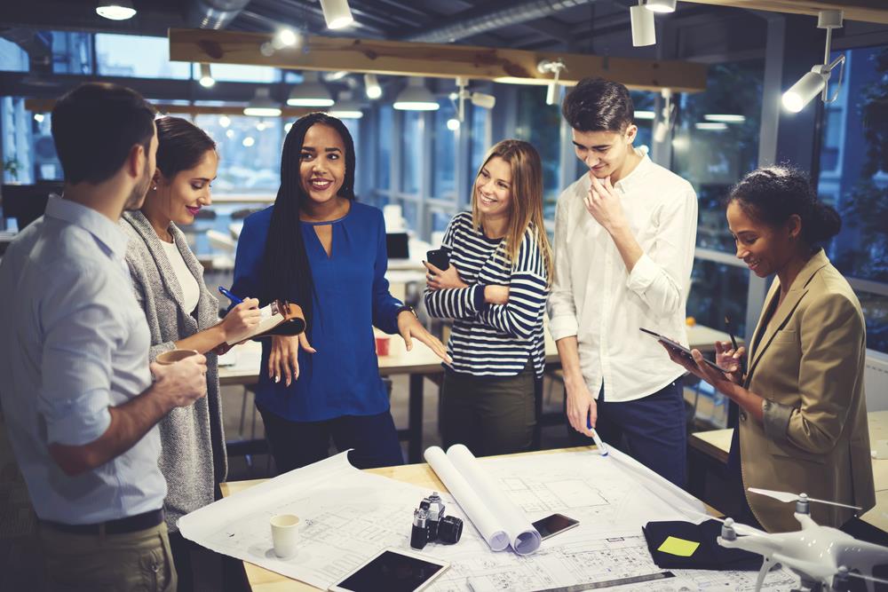 Group of interns gaining hands-on professional experience