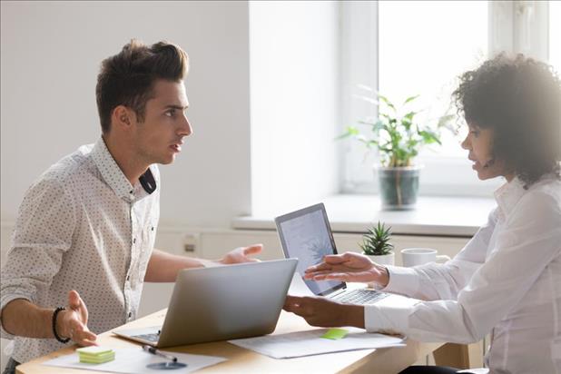 Two colleagues arguing