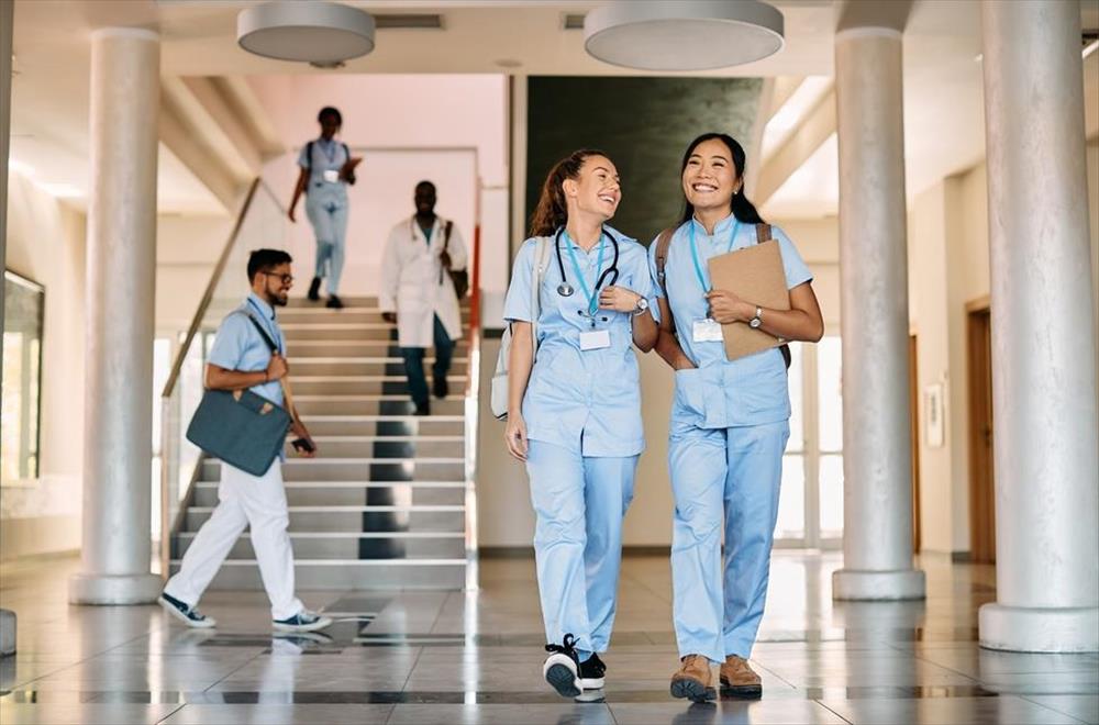 Happy nursing employees