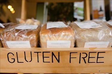 Gluten-free display at a grocery store