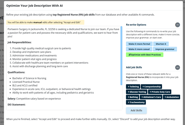 ihire AI job ad builder