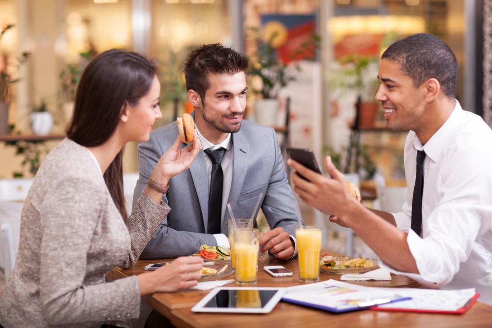 group of coworkers out to lunch