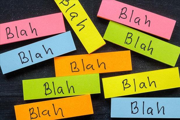 Group of colorful blocks with "blah" written on them