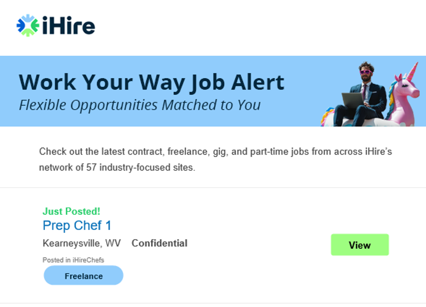 iHire work your way job alert