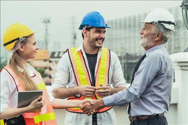 construction workers on site