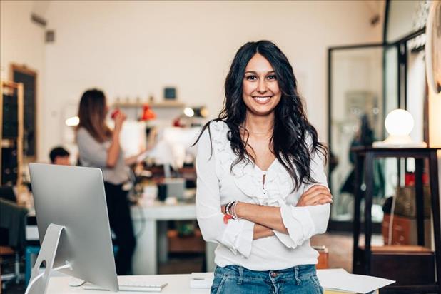 Professional happy with the strong personal brand she's created