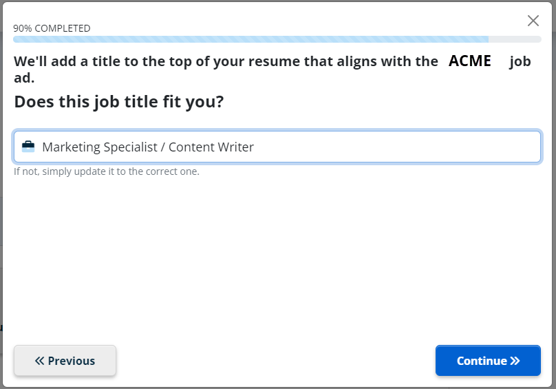 iHire resume builder step 7