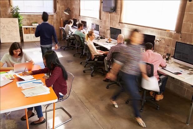 workers in a modern office