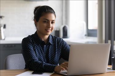 Woman Responding to Interview Email