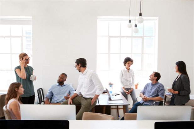 Millennials at work in a modern office