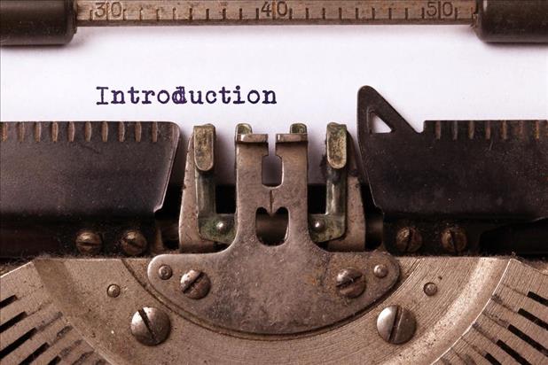 Introduction typed on a typewriter