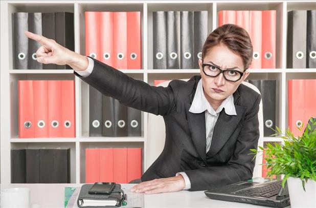 Drawing of Supervisor Pointing Outside Office