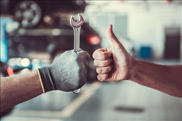 Automotive Job Interview Mechanic Thumbs Up