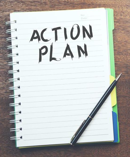 Notebook page with "Action Plan" header