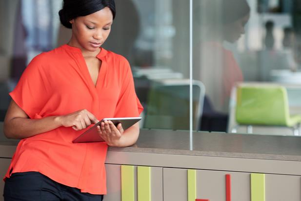 woman browsing on a tablet