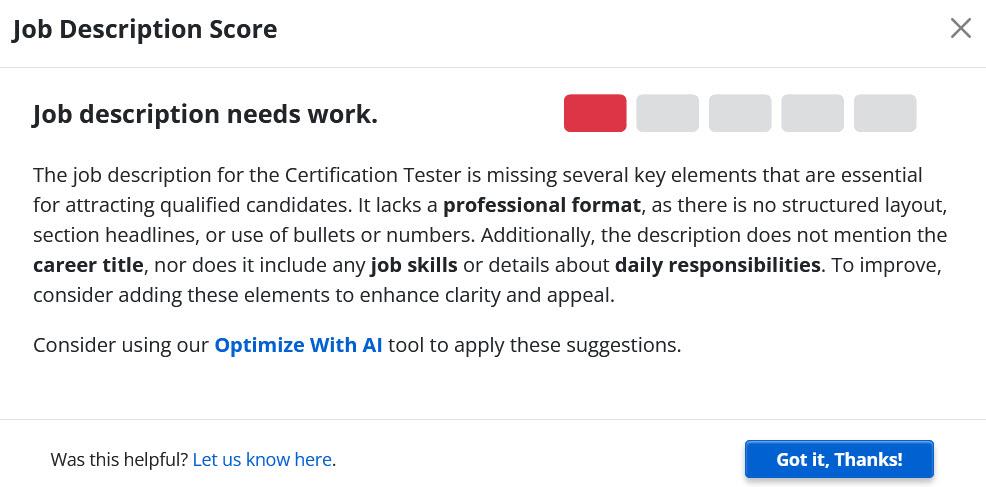 ihire AI job scorer 