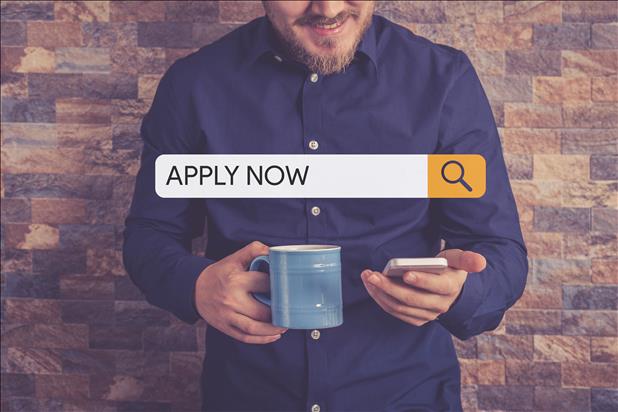 job seeker searching for jobs on his phone