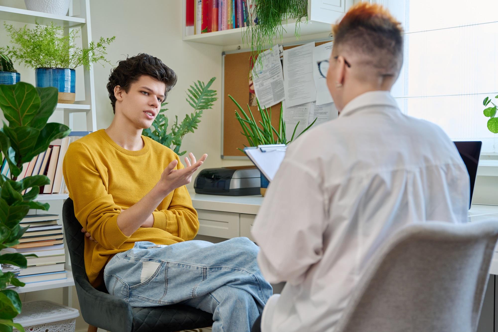 young patient in a therapy session