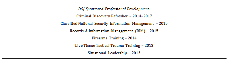 second example of a training section on a law enforcement resume