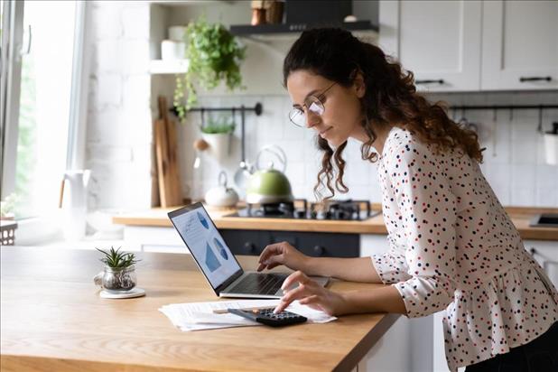 woman working from home