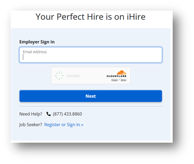 ihire log in with cloudflare turnstile