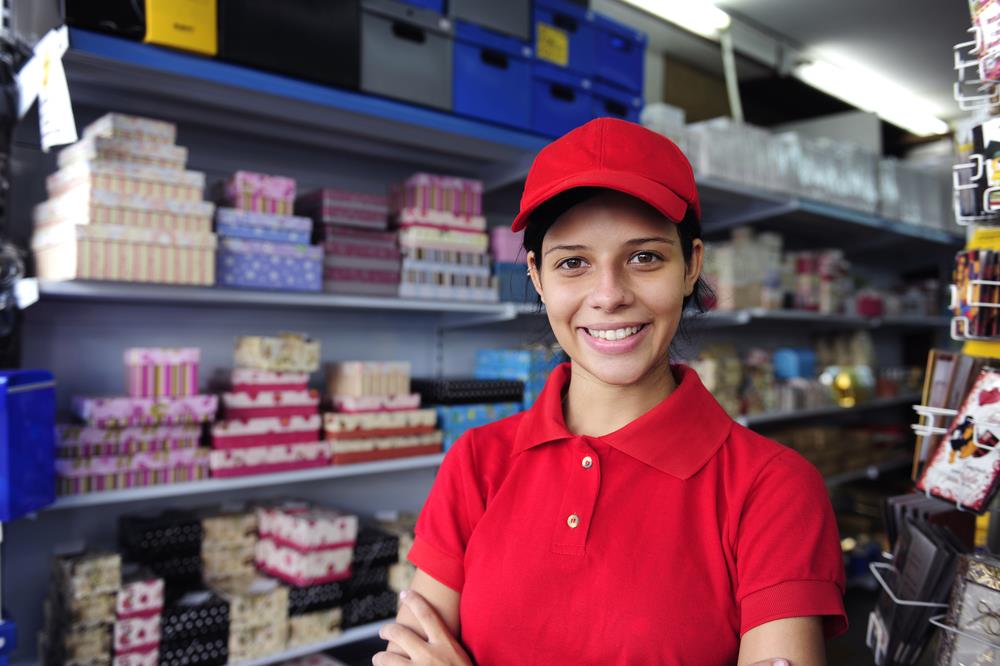 Seasonal employee working in a warehouse