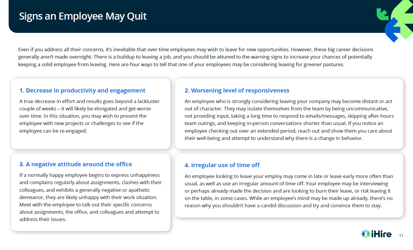 signs an employee may quit