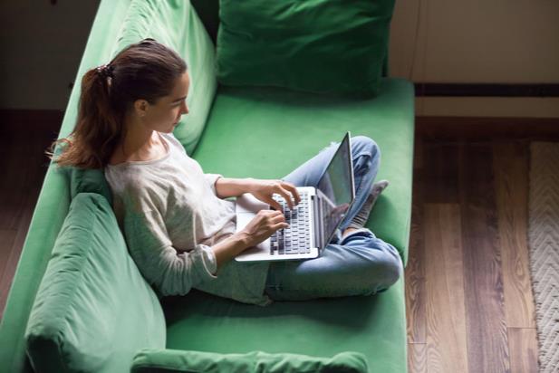 woman browsing computer