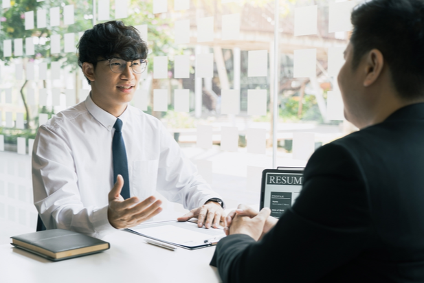 man interviewing for a job