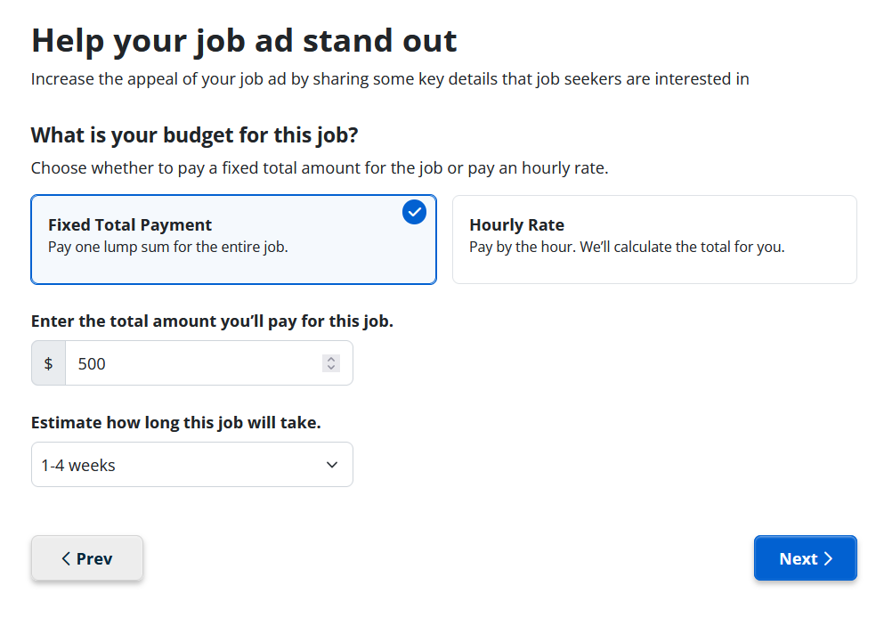ihire freelance fixed payment