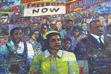 Mural in Atlanta, GA depicting civil rights movement