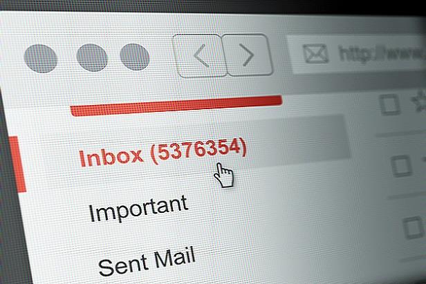 View of an email inbox with thousands of unread messages