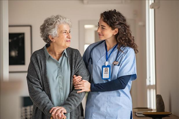 healthcare worker assisting her patient