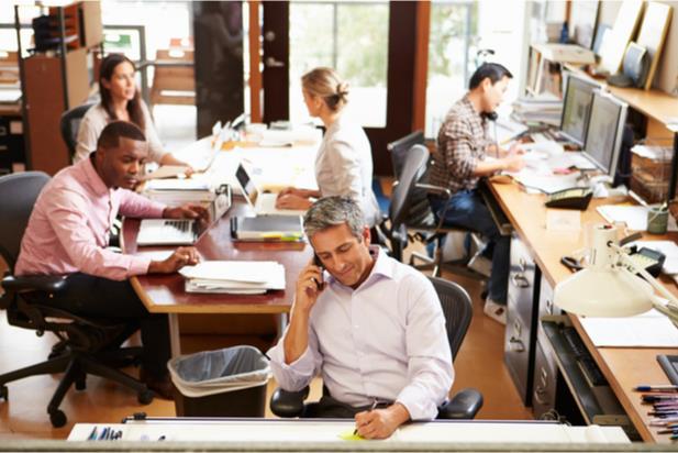 group of people in an office