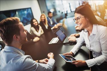 people meeting at a networking event