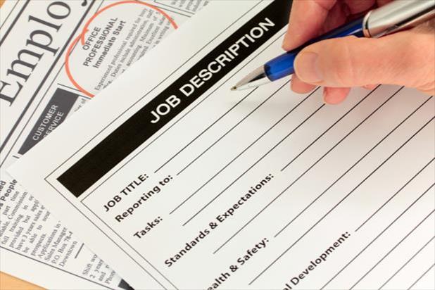 hand writing a job description